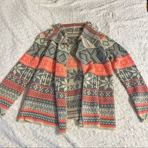 KATE collection Pink, Grey, and White Cardigan Sweater Women’s Size M